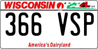 WI license plate 366VSP