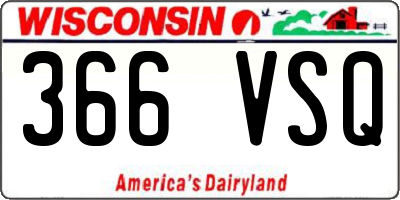 WI license plate 366VSQ