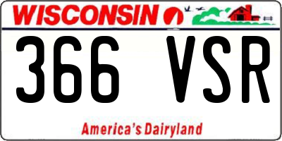 WI license plate 366VSR