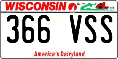 WI license plate 366VSS