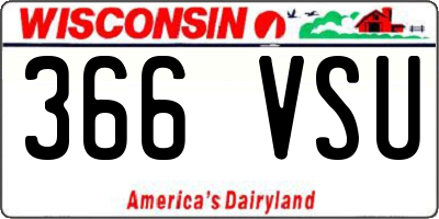WI license plate 366VSU