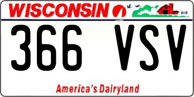 WI license plate 366VSV