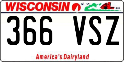 WI license plate 366VSZ