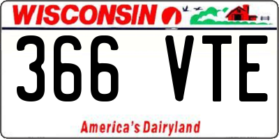 WI license plate 366VTE