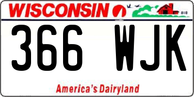 WI license plate 366WJK