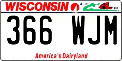 WI license plate 366WJM