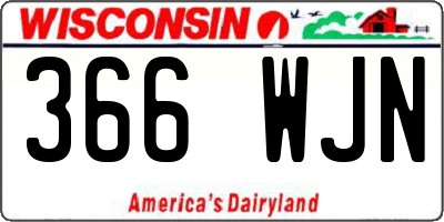 WI license plate 366WJN