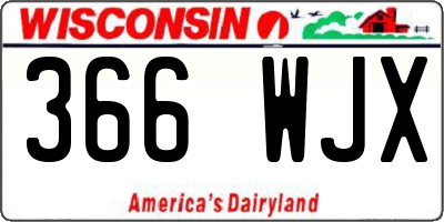 WI license plate 366WJX