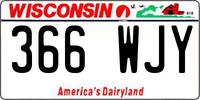 WI license plate 366WJY