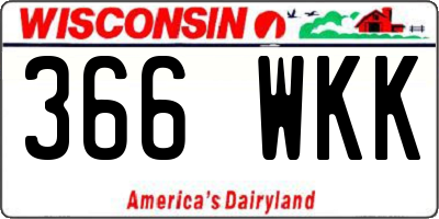 WI license plate 366WKK