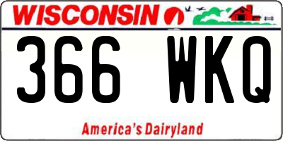 WI license plate 366WKQ