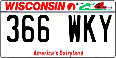 WI license plate 366WKY