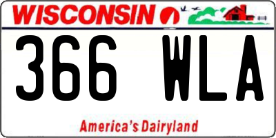 WI license plate 366WLA