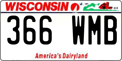WI license plate 366WMB