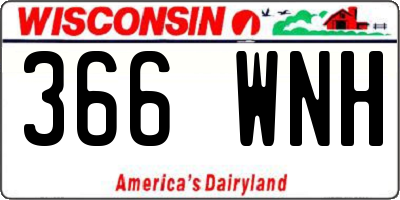 WI license plate 366WNH