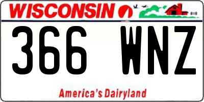 WI license plate 366WNZ