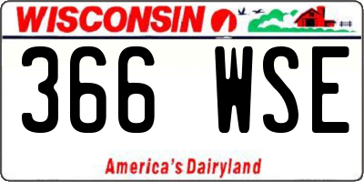 WI license plate 366WSE