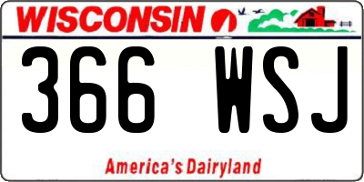 WI license plate 366WSJ