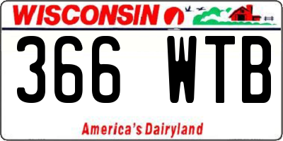 WI license plate 366WTB