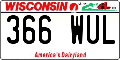 WI license plate 366WUL