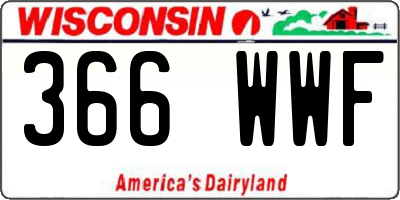 WI license plate 366WWF