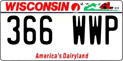 WI license plate 366WWP