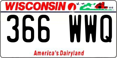 WI license plate 366WWQ