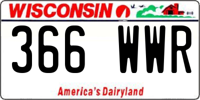WI license plate 366WWR