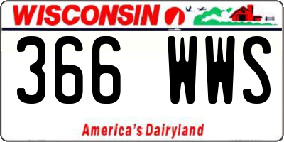 WI license plate 366WWS