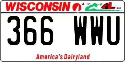 WI license plate 366WWU