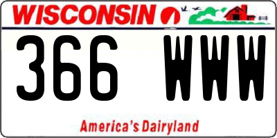 WI license plate 366WWW