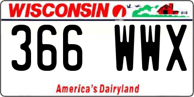 WI license plate 366WWX