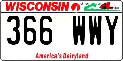 WI license plate 366WWY