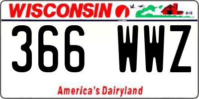 WI license plate 366WWZ
