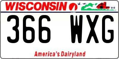 WI license plate 366WXG