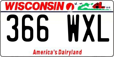 WI license plate 366WXL