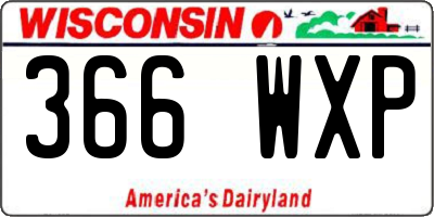WI license plate 366WXP
