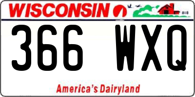 WI license plate 366WXQ
