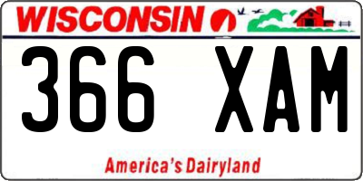 WI license plate 366XAM