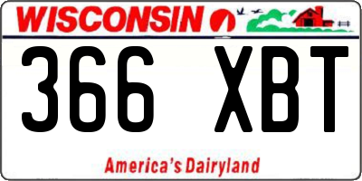 WI license plate 366XBT