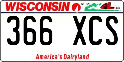 WI license plate 366XCS