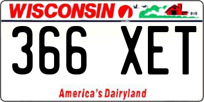 WI license plate 366XET