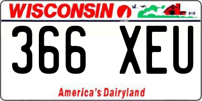 WI license plate 366XEU