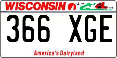 WI license plate 366XGE