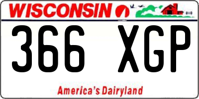 WI license plate 366XGP