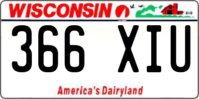 WI license plate 366XIU