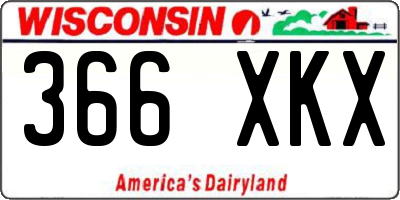 WI license plate 366XKX