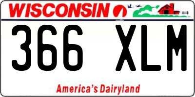 WI license plate 366XLM
