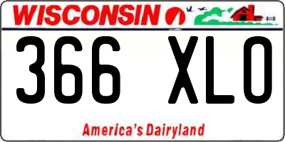 WI license plate 366XLO