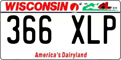 WI license plate 366XLP